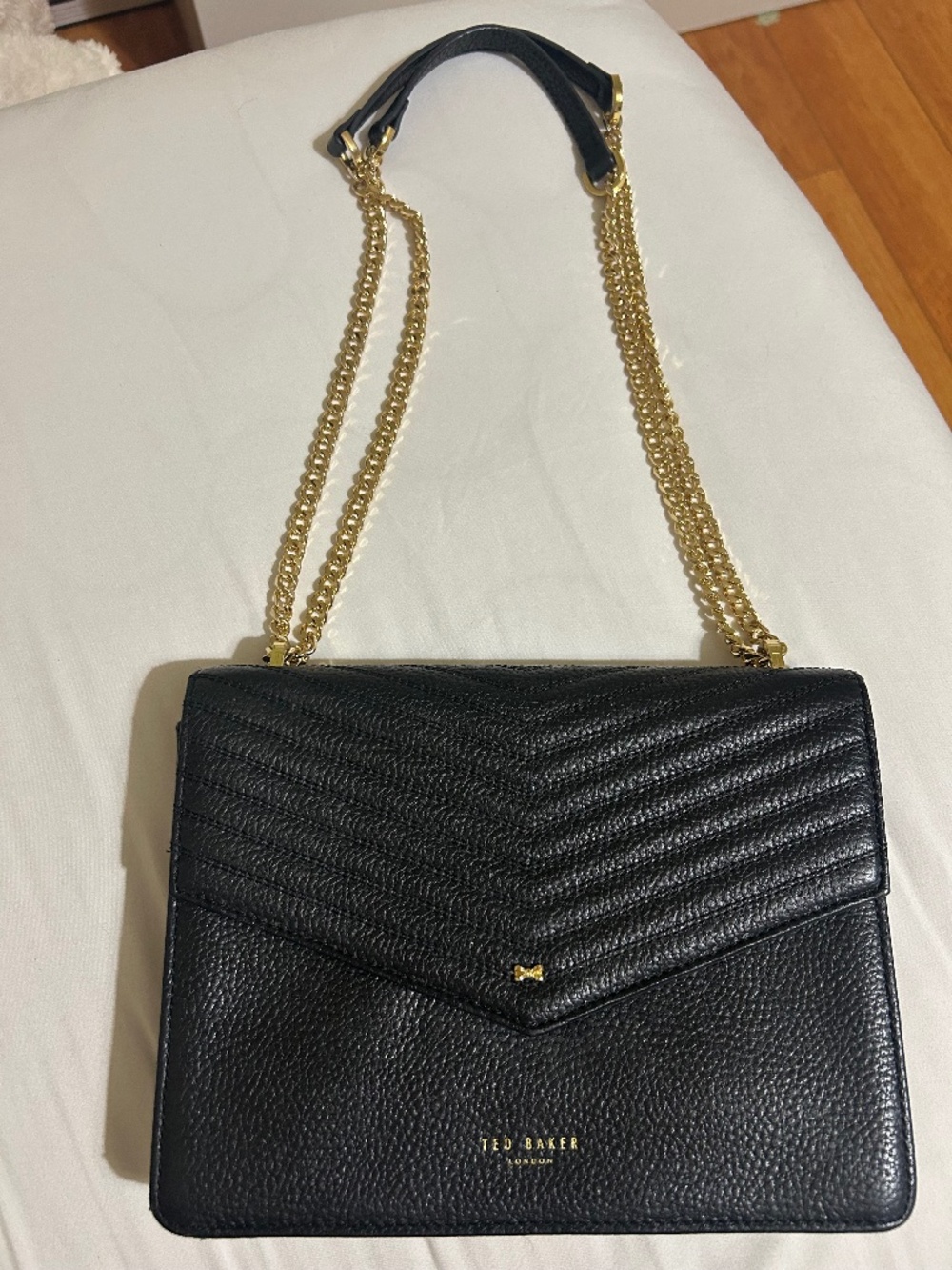 black Ted Baker crossbody and shoulder envelope purse/clutch